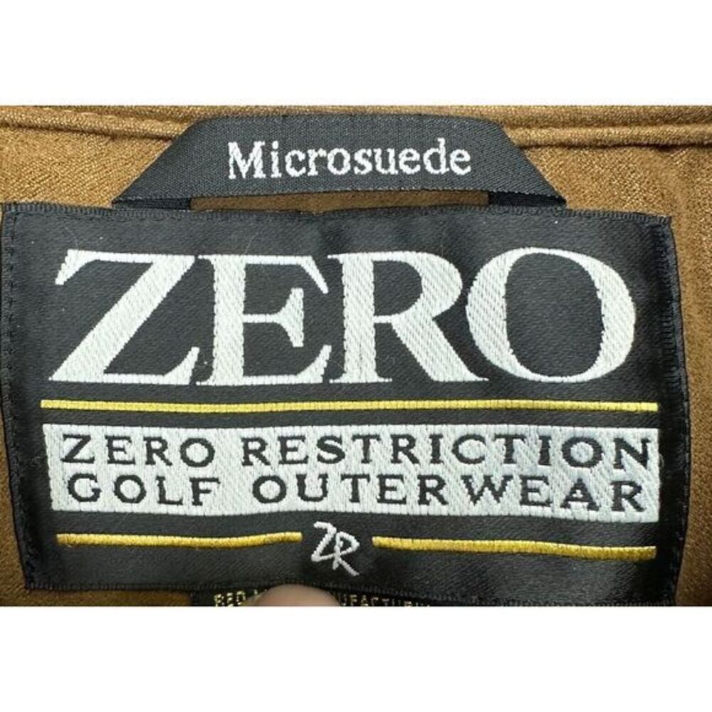 Zero Restriction Jacket Women Medium Micro Suede Brown Golf Quarter Zip USA Made - Picture 5 of 12